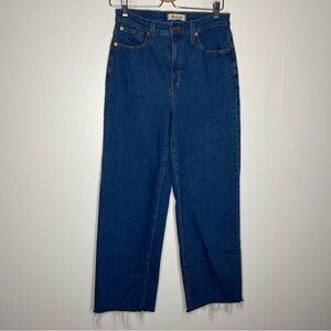 Madewell The Perfect Vintage Wide-Leg Jean Sz 28 Raw Hem Medium Wash